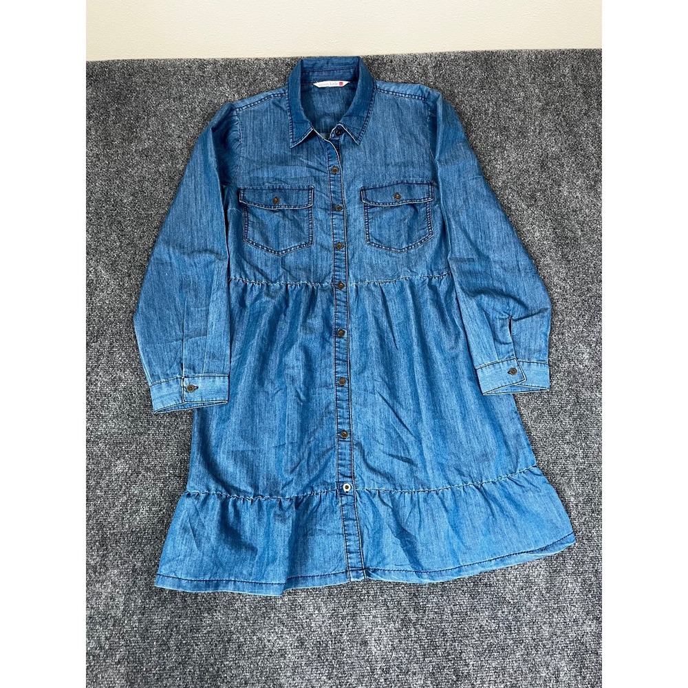 Given Kale Womens  Denim Shirt Dress Cotton/Polyester Long Sleeve Size XL